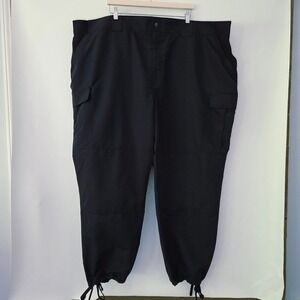 5.11 Tactical Cargo Pants Black Ripstop Drawstring Hem Mens 54 x 30